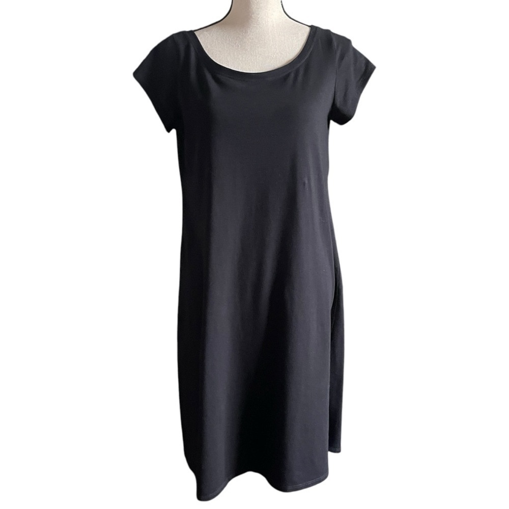 Eileen Fisher Organic Cotton Jersey Knit Stretch Short‎ Sleeve T-Shirt Dress